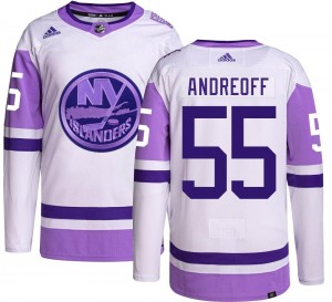 Adidas Men's Andy Andreoff New York Islanders Men's Authentic Hockey Fights Cancer Jersey