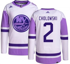 Adidas Men's Dennis Cholowski New York Islanders Men's Authentic Hockey Fights Cancer Jersey