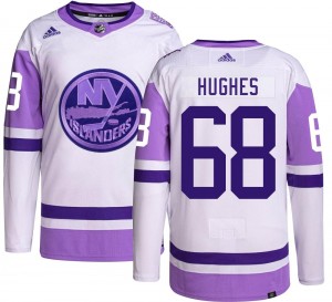 Adidas Men's Bobby Hughes New York Islanders Men's Authentic Hockey Fights Cancer Jersey
