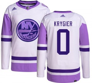 Adidas Men's Christian Krygier New York Islanders Men's Authentic Hockey Fights Cancer Jersey