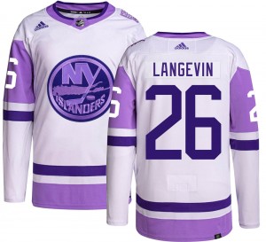 Adidas Men's Dave Langevin New York Islanders Men's Authentic Hockey Fights Cancer Jersey