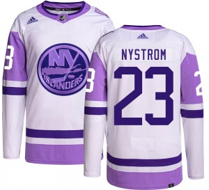 Adidas Men's Bob Nystrom New York Islanders Men's Authentic Hockey Fights Cancer Jersey