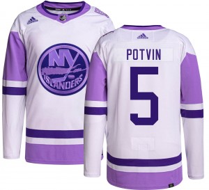 Adidas Men's Denis Potvin New York Islanders Men's Authentic Hockey Fights Cancer Jersey