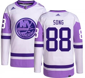 Adidas Men's Andong Song New York Islanders Men's Authentic Hockey Fights Cancer Jersey