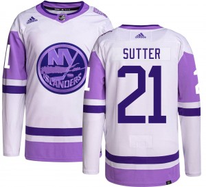 Adidas Men's Brent Sutter New York Islanders Men's Authentic Hockey Fights Cancer Jersey
