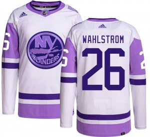 Adidas Oliver Wahlstrom New York Islanders Men's Authentic Hockey Fights Cancer Jersey - Olive
