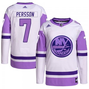 Adidas Stefan Persson New York Islanders Men's Authentic Hockey Fights Cancer Primegreen Jersey - White/Purple