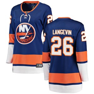 Fanatics Branded Dave Langevin New York Islanders Women's Breakaway Home Jersey - Blue