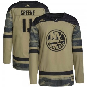 Adidas Andy Greene New York Islanders Youth Authentic Camo Military Appreciation Practice Jersey - Green