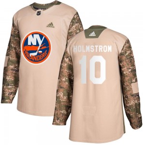 Adidas Simon Holmstrom New York Islanders Youth Authentic Veterans Day Practice Jersey - Camo