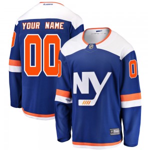 Fanatics Branded Custom New York Islanders Youth Custom Breakaway Alternate Jersey - Blue