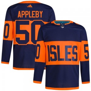 Adidas Kenneth Appleby New York Islanders Men's Authentic 2024 Stadium Series Primegreen Jersey - Navy