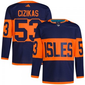 Adidas Casey Cizikas New York Islanders Men's Authentic 2024 Stadium Series Primegreen Jersey - Navy