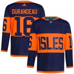 Adidas Arnaud Durandeau New York Islanders Men's Authentic 2024 Stadium Series Primegreen Jersey - Navy