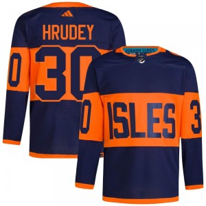 Adidas Kelly Hrudey New York Islanders Men's Authentic 2024 Stadium Series Primegreen Jersey - Navy
