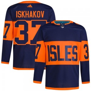 Adidas Ruslan Iskhakov New York Islanders Men's Authentic 2024 Stadium Series Primegreen Jersey - Navy