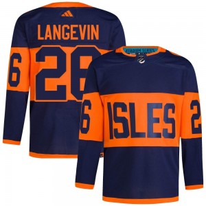 Adidas Dave Langevin New York Islanders Men's Authentic 2024 Stadium Series Primegreen Jersey - Navy