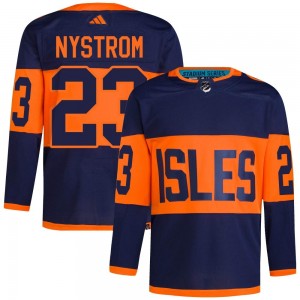Adidas Bob Nystrom New York Islanders Men's Authentic 2024 Stadium Series Primegreen Jersey - Navy