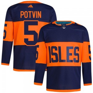 Adidas Denis Potvin New York Islanders Men's Authentic 2024 Stadium Series Primegreen Jersey - Navy