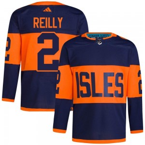 Adidas Mike Reilly New York Islanders Men's Authentic 2024 Stadium Series Primegreen Jersey - Navy