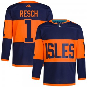 Adidas Glenn Resch New York Islanders Men's Authentic 2024 Stadium Series Primegreen Jersey - Navy