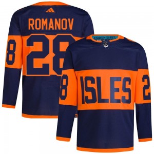 Adidas Alexander Romanov New York Islanders Men's Authentic 2024 Stadium Series Primegreen Jersey - Navy