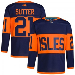 Adidas Brent Sutter New York Islanders Men's Authentic 2024 Stadium Series Primegreen Jersey - Navy