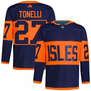 Adidas John Tonelli New York Islanders Men's Authentic 2024 Stadium Series Primegreen Jersey - Navy