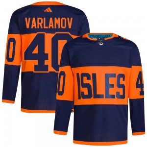 Adidas Semyon Varlamov New York Islanders Men's Authentic 2024 Stadium Series Primegreen Jersey - Navy