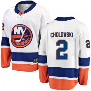 Fanatics Branded Dennis Cholowski New York Islanders Men's Breakaway Away Jersey - White