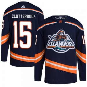 Adidas Cal Clutterbuck New York Islanders Youth Authentic Reverse Retro 2.0 Jersey - Navy