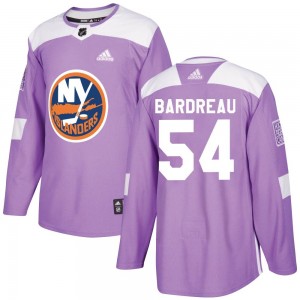 Adidas Cole Bardreau New York Islanders Youth Authentic Fights Cancer Practice Jersey - Purple