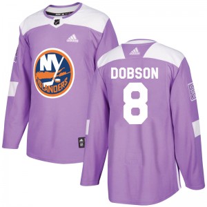Adidas Noah Dobson New York Islanders Youth Authentic Fights Cancer Practice Jersey - Purple