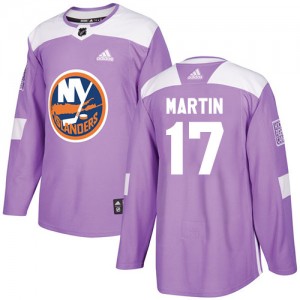 Adidas Matt Martin New York Islanders Youth Authentic Fights Cancer Practice Jersey - Purple
