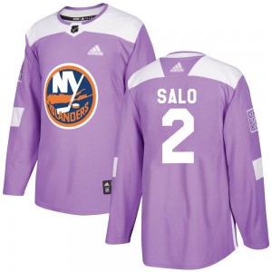 Adidas Robin Salo New York Islanders Youth Authentic Fights Cancer Practice Jersey - Purple
