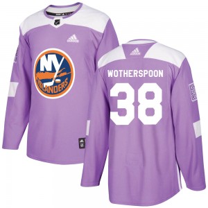 Adidas Parker Wotherspoon New York Islanders Youth Authentic Fights Cancer Practice Jersey - Purple