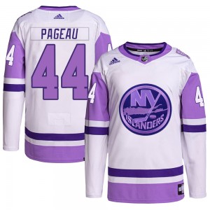 Adidas Jean-Gabriel Pageau New York Islanders Youth Authentic Hockey Fights Cancer Primegreen Jersey - White/Purple