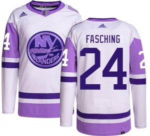 Adidas Youth Hudson Fasching New York Islanders Youth Authentic Hockey Fights Cancer Jersey