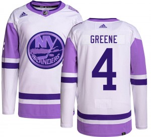 Adidas Andy Greene New York Islanders Youth Authentic Hockey Fights Cancer Jersey - Green