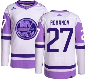 Adidas Youth Alexander Romanov New York Islanders Youth Authentic Hockey Fights Cancer Jersey