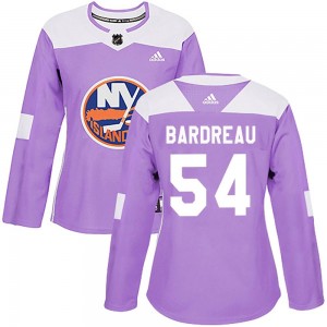 Adidas Cole Bardreau New York Islanders Women's Authentic Fights Cancer Practice Jersey - Purple