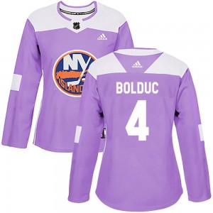Adidas Samuel Bolduc New York Islanders Women's Authentic Fights Cancer Practice Jersey - Purple