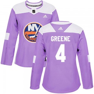 Adidas Andy Greene New York Islanders Women's Authentic ized Fights Cancer Practice Jersey - Purple