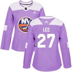 Adidas Anders Lee New York Islanders Women's Authentic Fights Cancer Practice Jersey - Purple