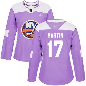 Adidas Matt Martin New York Islanders Women's Authentic Fights Cancer Practice Jersey - Purple