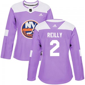 Adidas Mike Reilly New York Islanders Women's Authentic Fights Cancer Practice Jersey - Purple