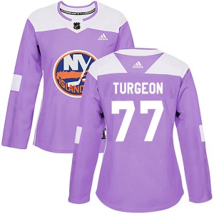 Adidas Pierre Turgeon New York Islanders Women's Authentic Fights Cancer Practice Jersey - Purple