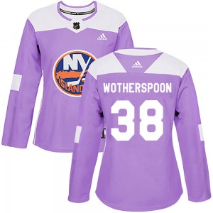 Adidas Parker Wotherspoon New York Islanders Women's Authentic Fights Cancer Practice Jersey - Purple