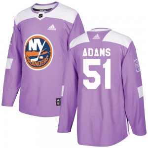 Adidas Collin Adams New York Islanders Men's Authentic Fights Cancer Practice Jersey - Purple