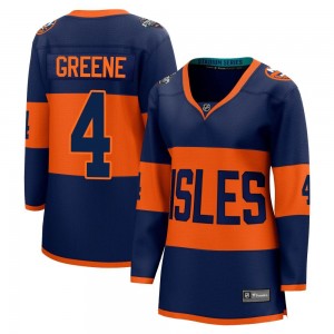 Fanatics Branded Andy Greene New York Islanders Women's Breakaway Navy 2024 Stadium Series Jersey - Green